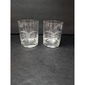 US Fidelity And Guidance Company 1896 Glass Tumblers Set, Etched Whiskey Glasses